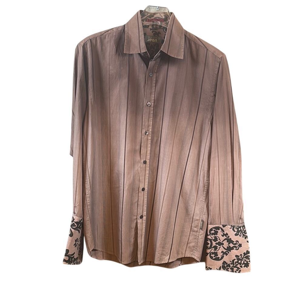 Ted Baker London Brown and Black Casual Button Down Shirt Size 3 Mens Medium